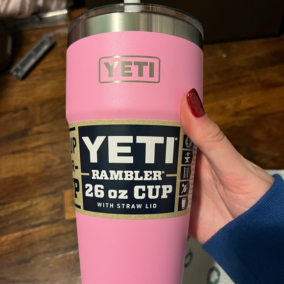 Yeti Pink 26oz Rambler with straw lid - Picture 7 of 7